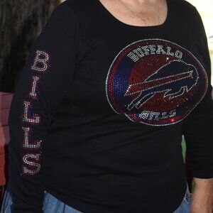 Buffalo Bills rhinestone long sleeve shirt XS S M L XL XXL 1X 2X 3X 4X …